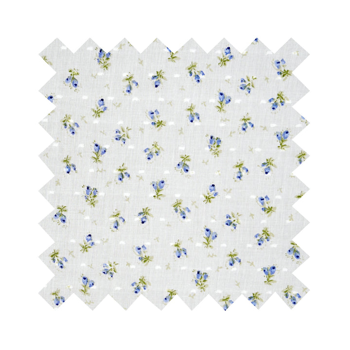 Fabric  Blue "Forget-Me-Nots & Polka Dots" - By the Yard