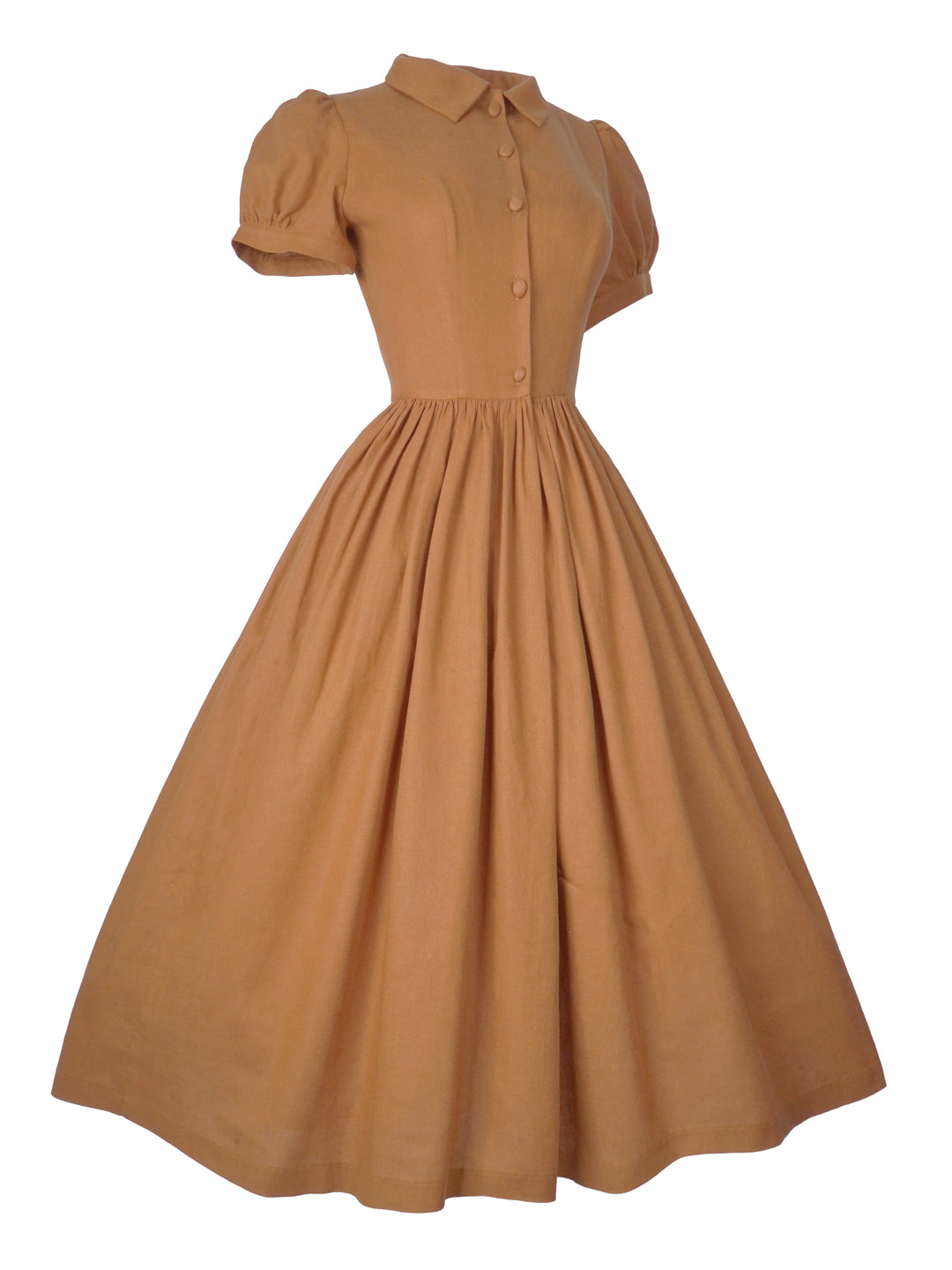 MTO - Judy Dress in Caramel Linen