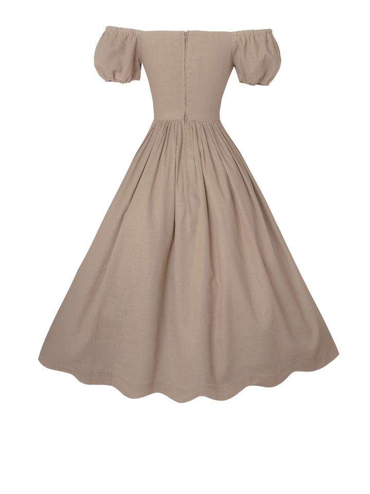 MTO - Loretta Dress in Sephia Linen