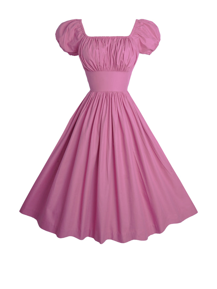 RTS - Loretta Dress in Mauve Rose Cotton