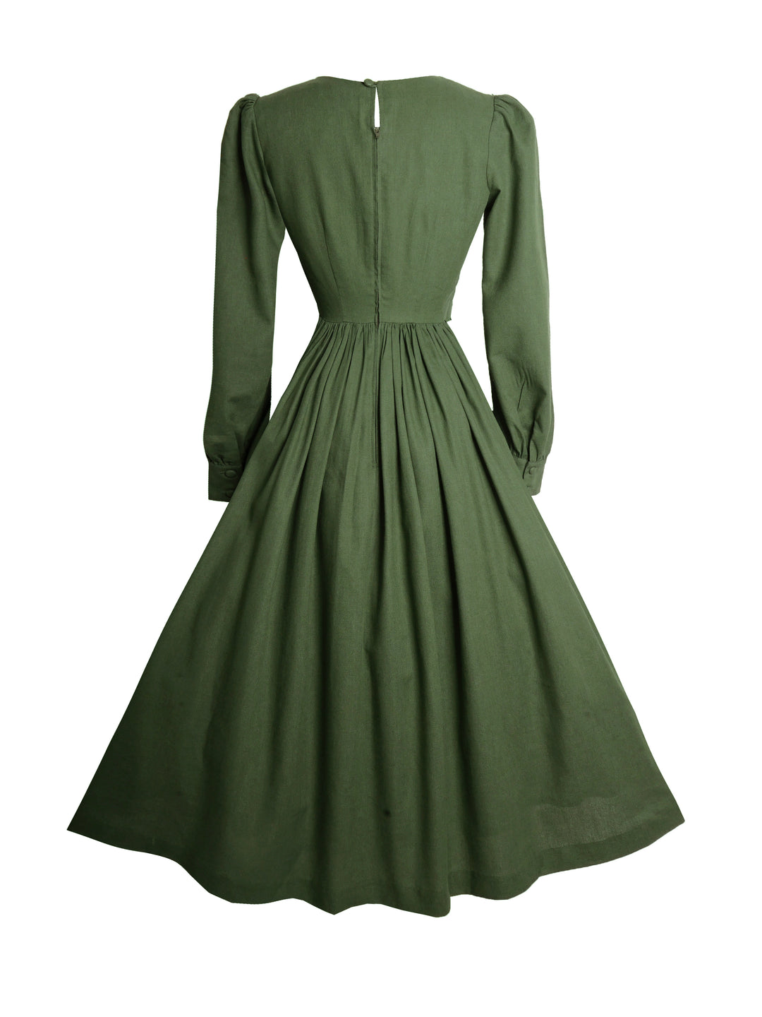 MTO - Agnes Dress in Hunters Green Linen