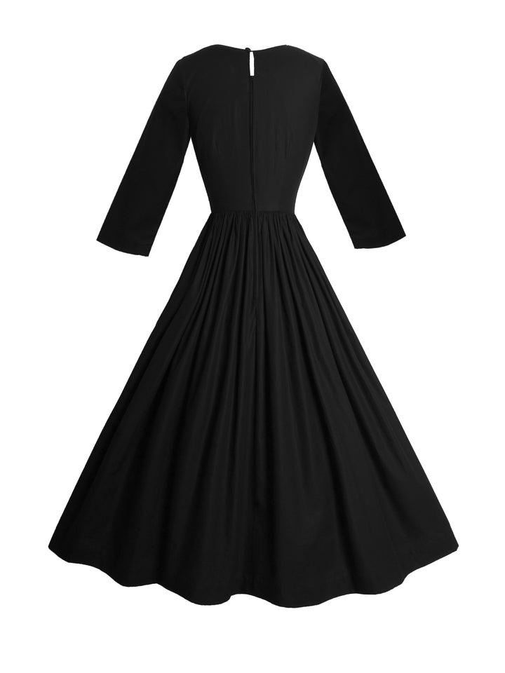 RTS - Taille S - Robe Marianne en Coton Noir Corbeau