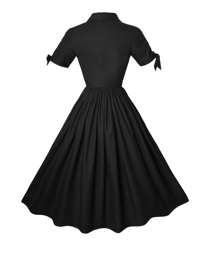MTO - Trudie Dress in Raven Black Cotton