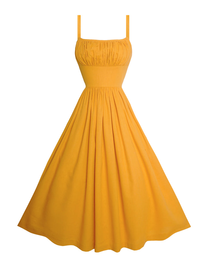 MTO - Grace Dress in Tuscany Yellow Linen