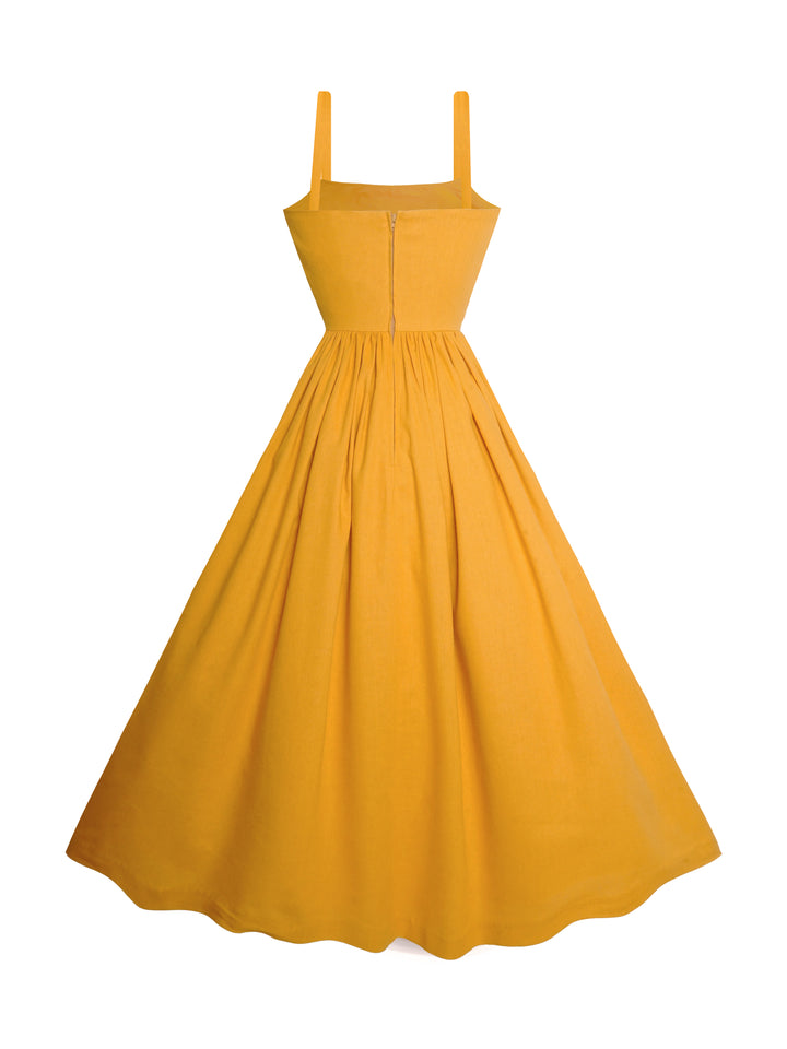 MTO - Grace Dress in Tuscany Yellow Linen