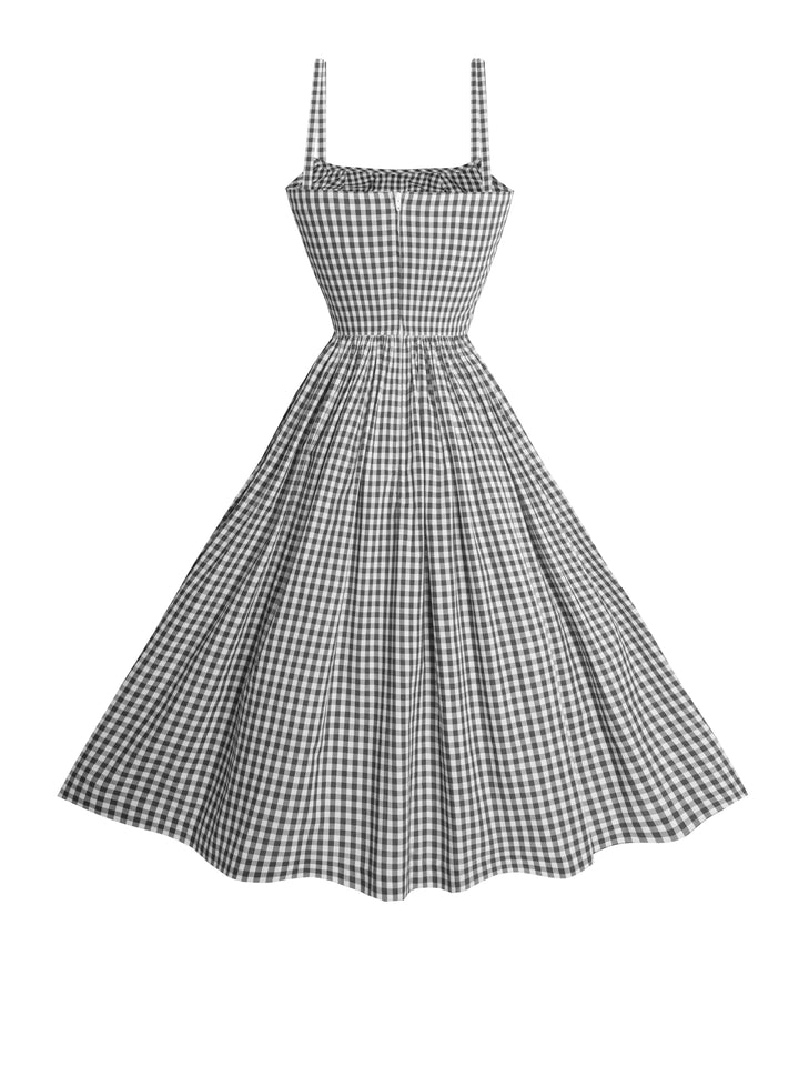 MTO - Grace Dress Black Gingham - Small Checks