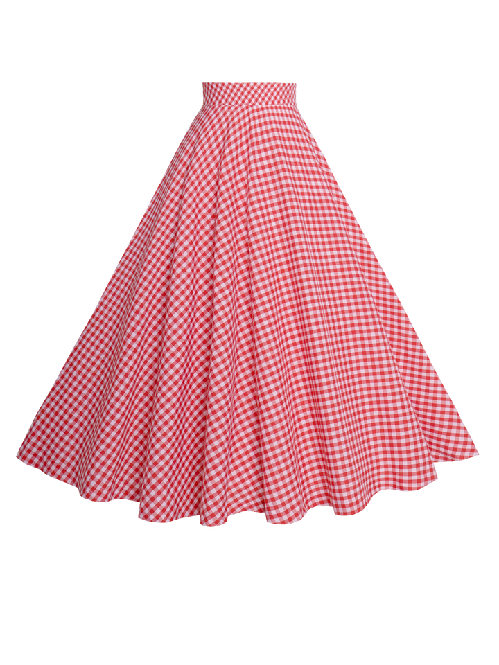 MTO - Lindy Skirt in Red Gingham - Small Checks