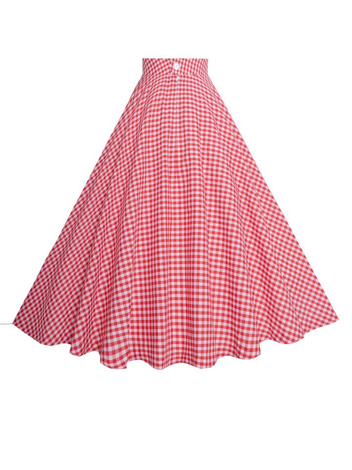 MTO - Lindy Skirt in Red Gingham - Small Checks