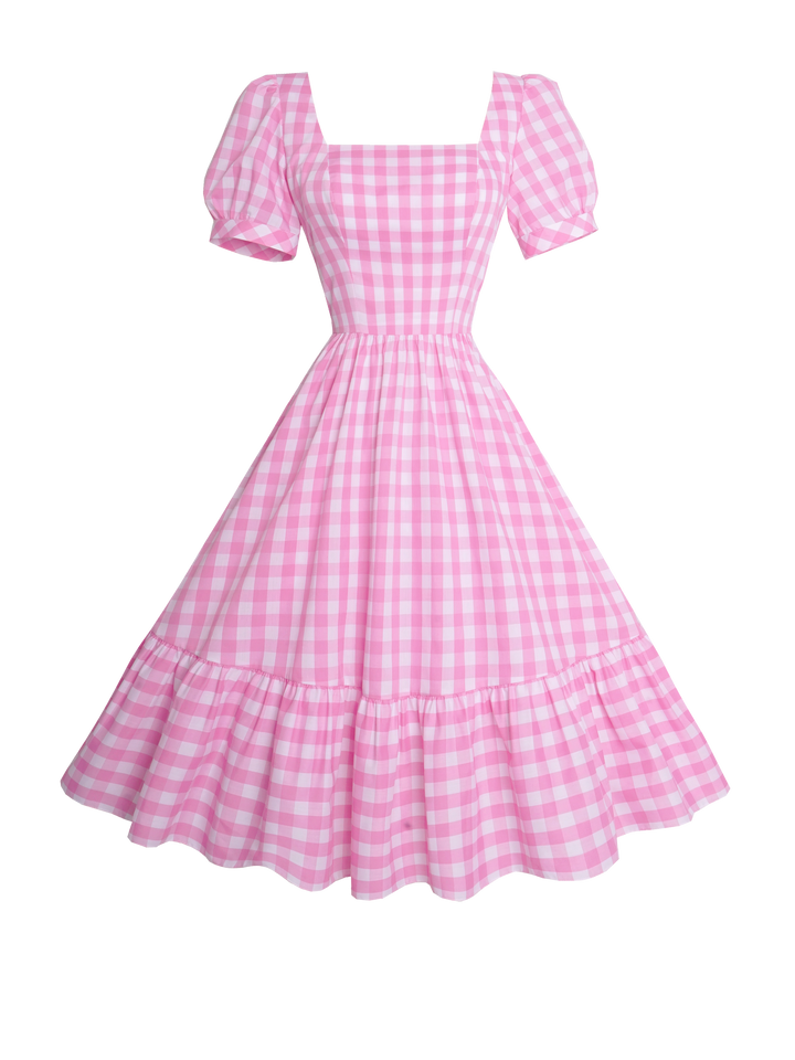 MTO - Robe Isadora Vichy Rose Clair - Gros Carreaux