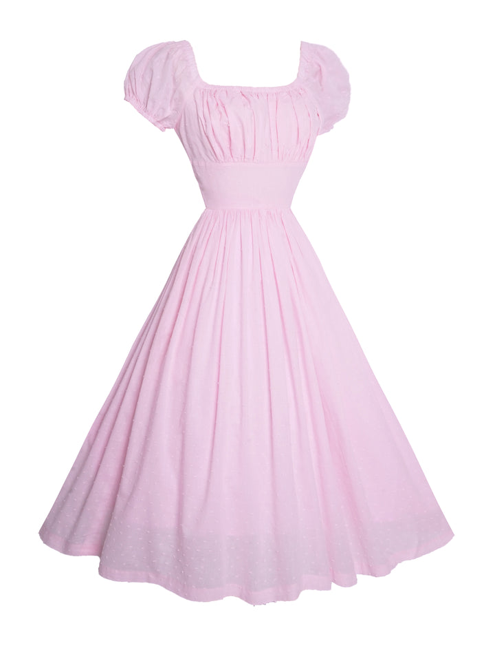 MTO - Loretta Dress Pale Pink “Dotted Swiss”