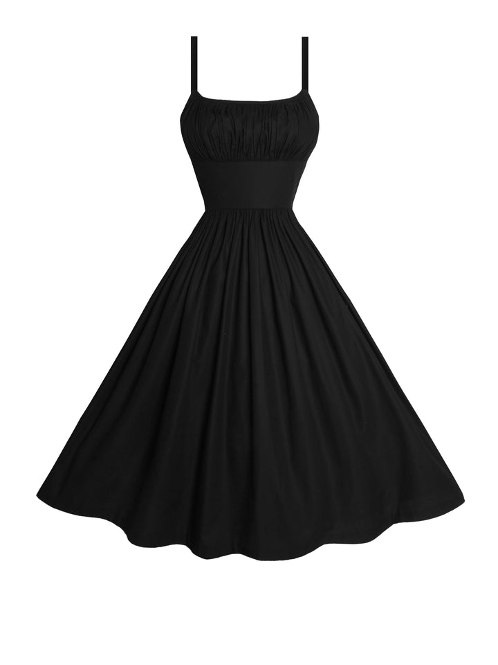 MTO - Grace Dress in Raven Black Cotton