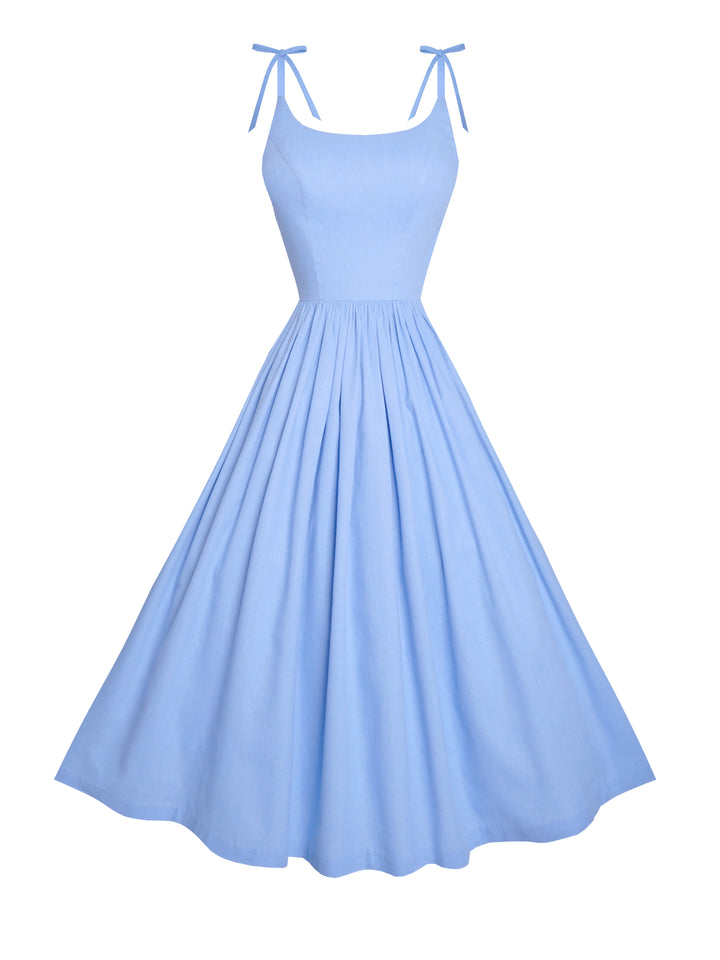 MTO - Birdie Dress in Powder Blue Linen