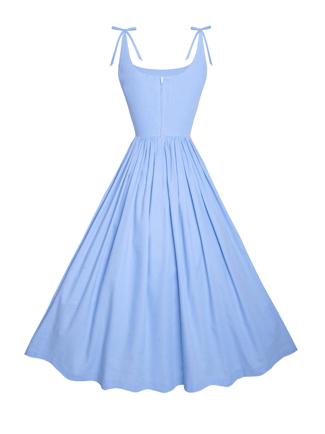 MTO - Birdie Dress in Powder Blue Linen
