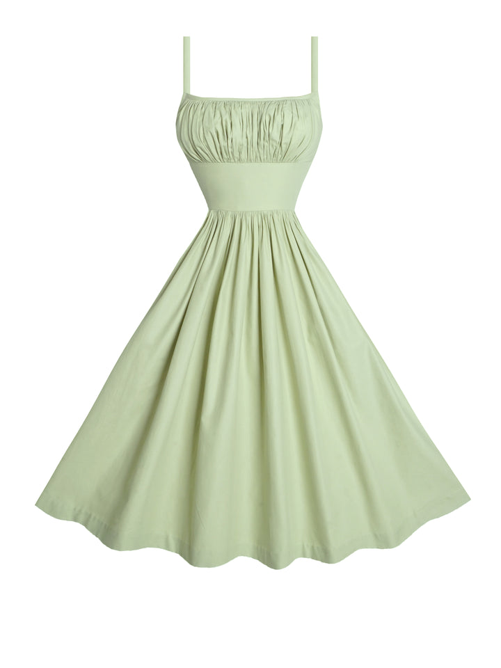 MTO - Grace Dress Melon Green Cotton