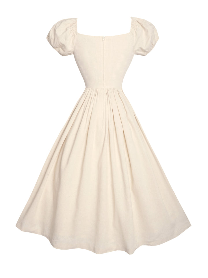 RTS - Loretta Dress Parchment Ivory Linen