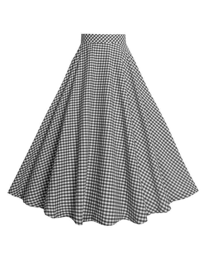 MTO - Lindy Skirt Black Gingham - Medium Checks