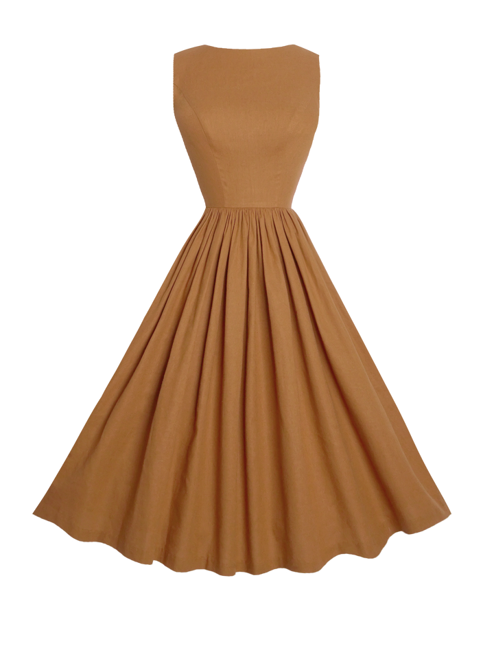 MTO - Audrey Dress Caramel Linen
