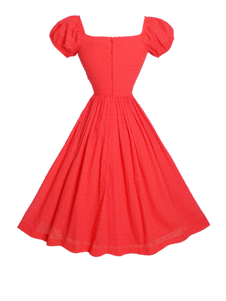 MTO - Loretta Dress in Red "Dotted Swiss"