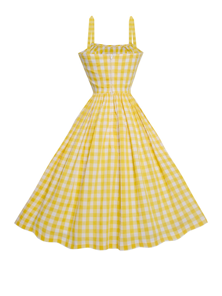 MTO - Grace Dress Yellow Gingham - Large Checks