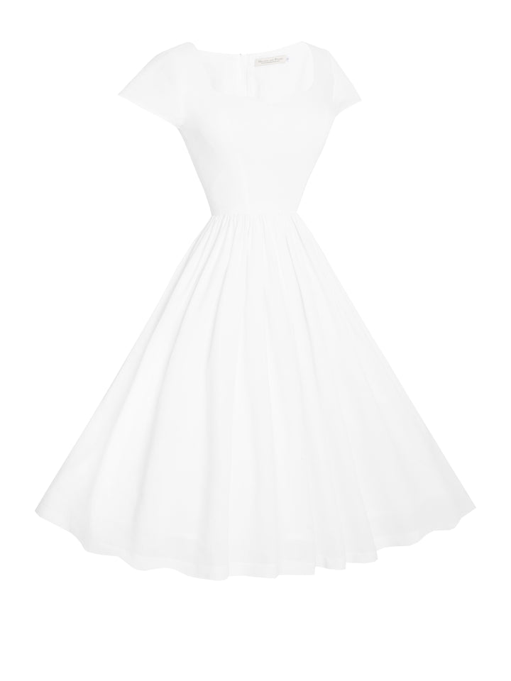 RTS - Size S - Evelyn Dress in White Cotton