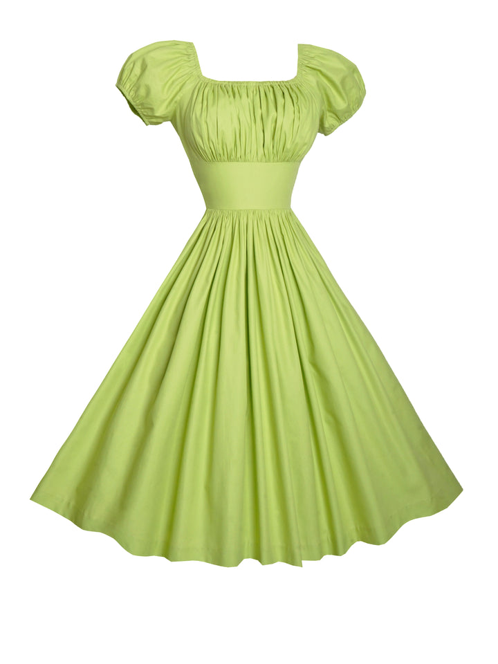 MTO - Loretta Dress in Apple Green Cotton