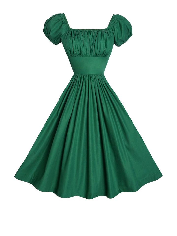 MTO - Loretta Dress in Pine Green Cotton