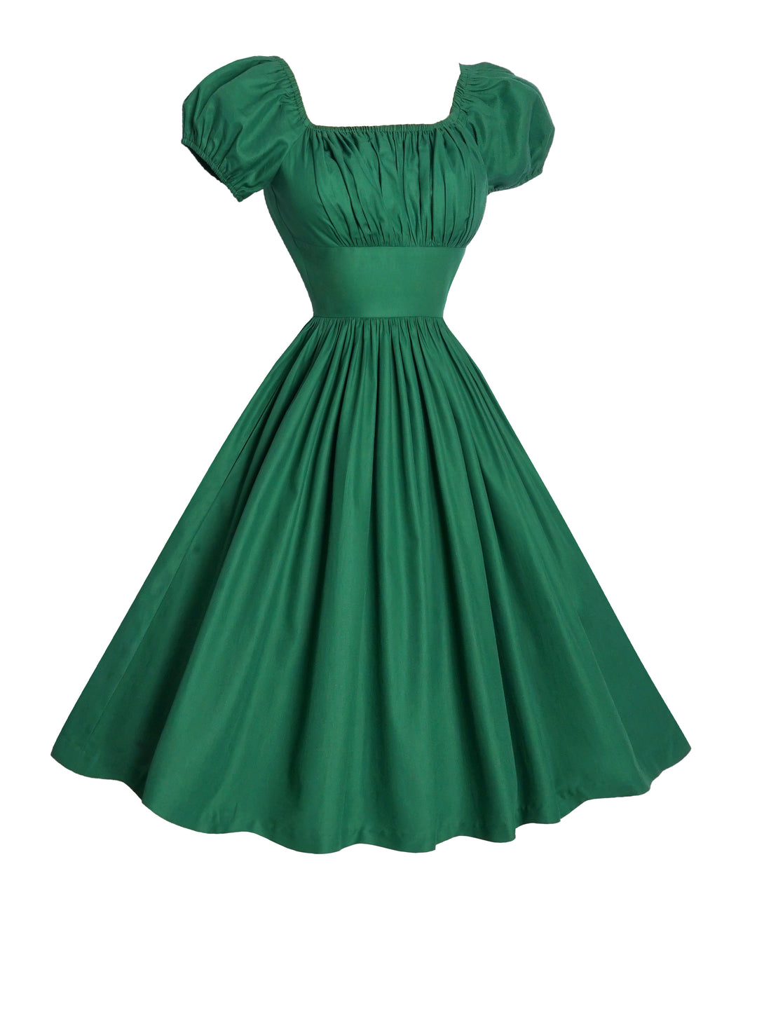 MTO - Loretta Dress in Pine Green Cotton