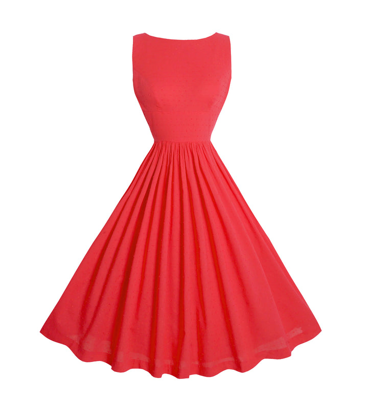 MTO - Robe Madeline Rouge "Doted Swiss"