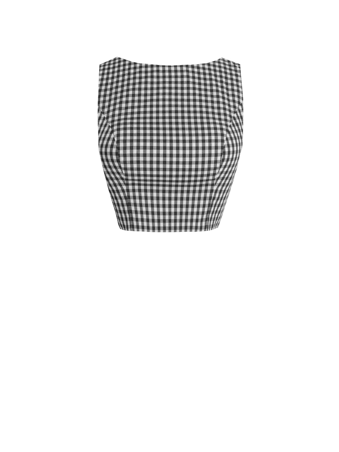 MTO - Georgia Top Only in Black Gingham - Medium Checks