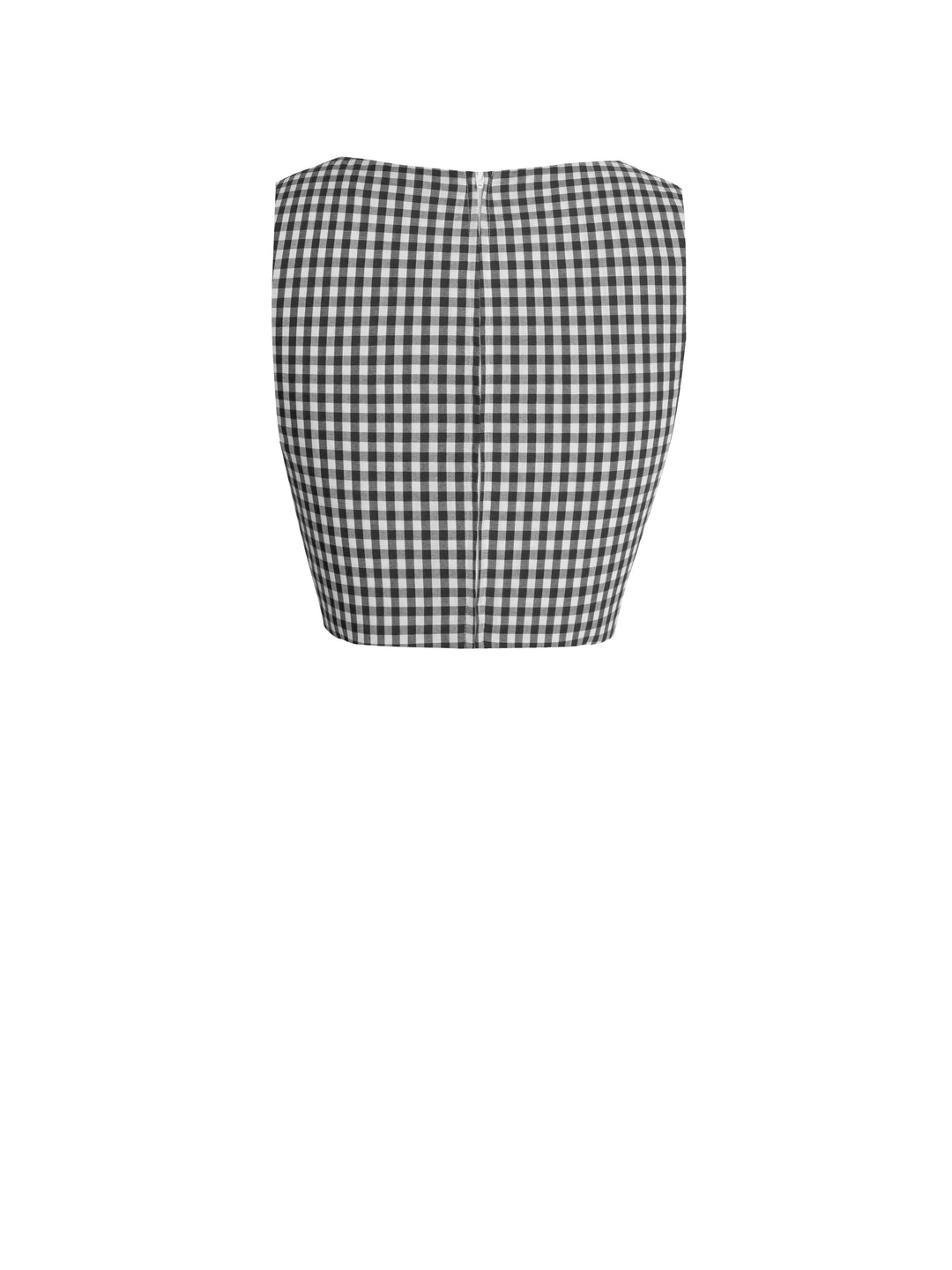 MTO - Georgia Top Only in Black Gingham - Medium Checks