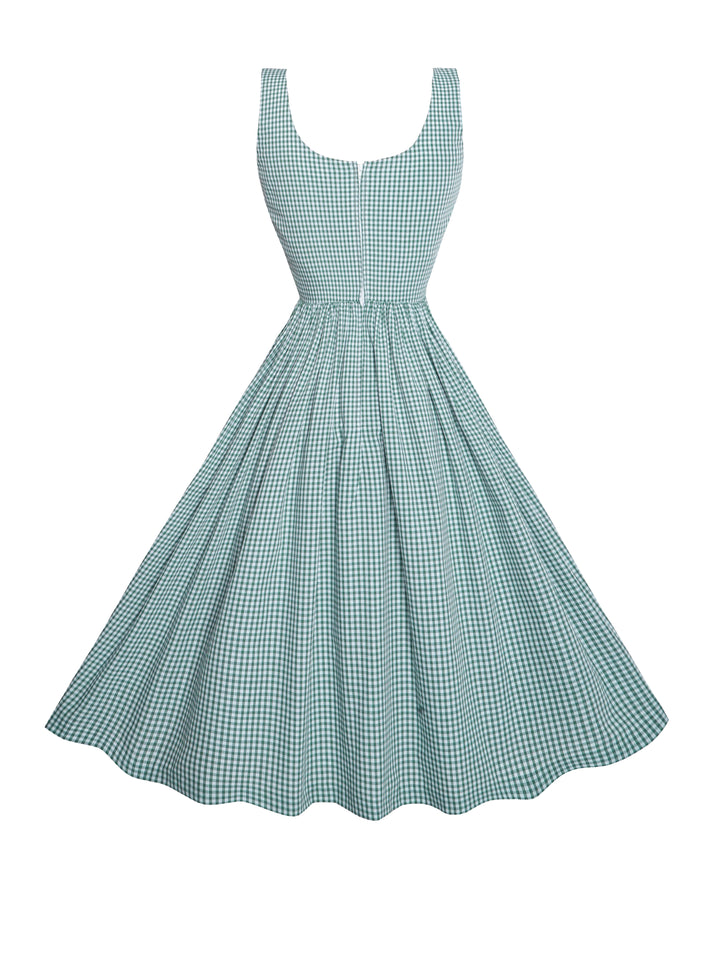 MTO - Emily Dress Pine Green - Small Gingham