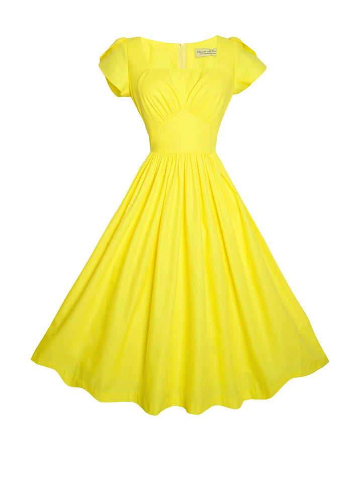 MTO - Ava Dress in Canary Yellow Cotton