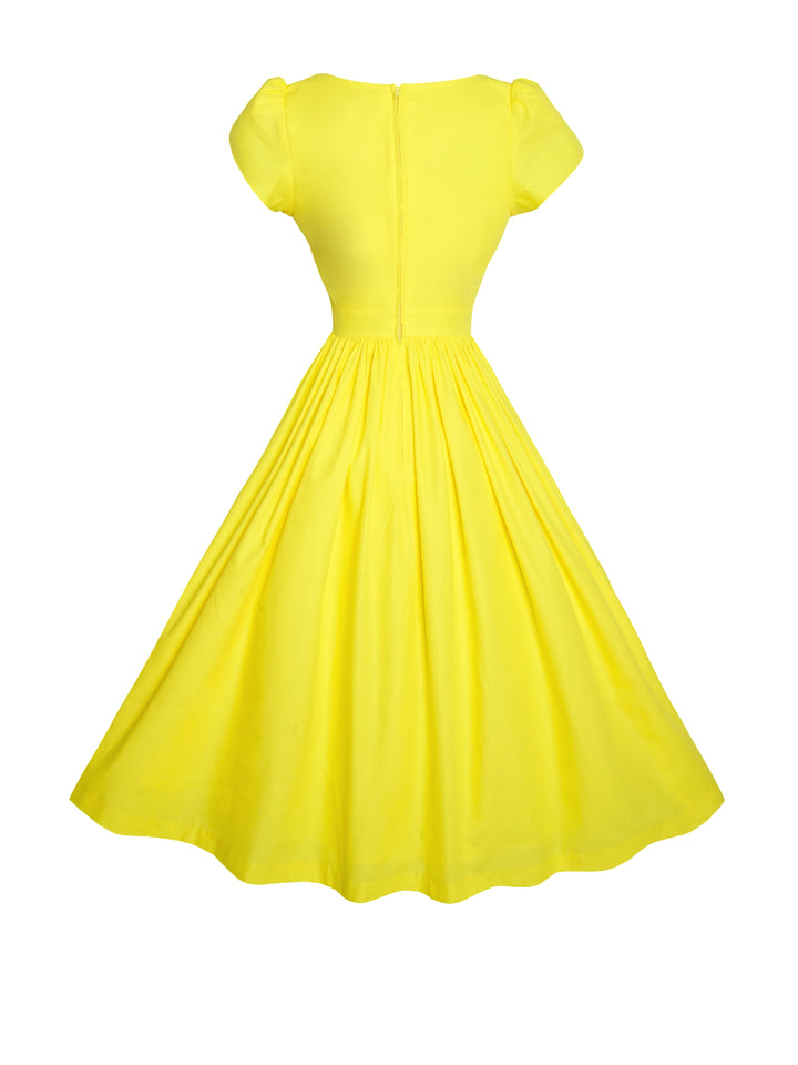 MTO - Ava Dress in Canary Yellow Cotton