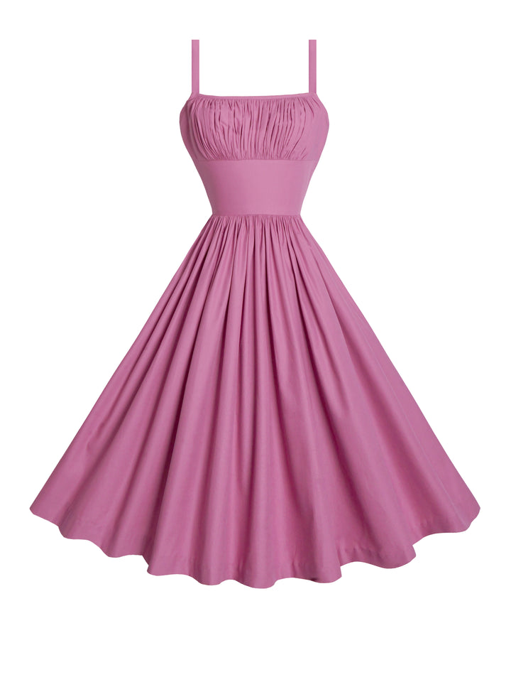 MTO - Grace Dress in Mauve Rose Cotton