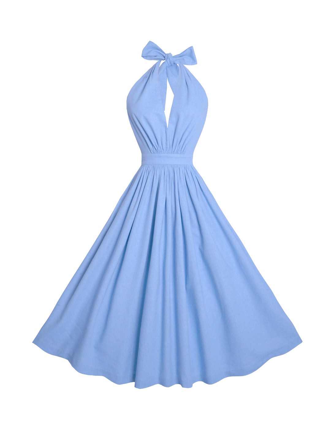 MTO - Charlotte Dress in Powder Blue Linen
