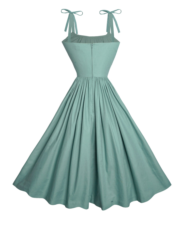 MTO - Kelly Dress in Jade Green Cotton