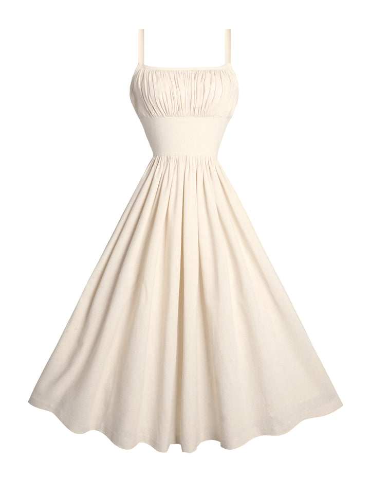 MTO - Grace Dress in Parchment Ivory Linen