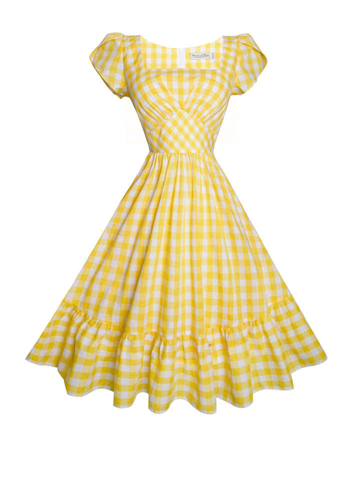 MTO - Ava Dress in Yellow Gingham - Large Checks
