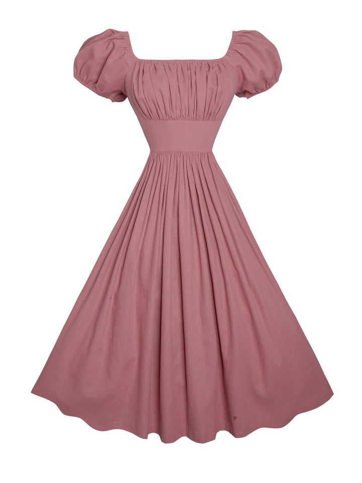 MTO - Loretta Dress in Antique Rose Linen