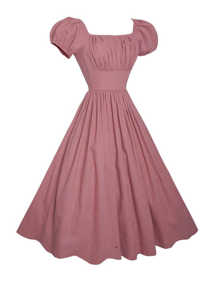 MTO - Loretta Dress in Antique Rose Linen