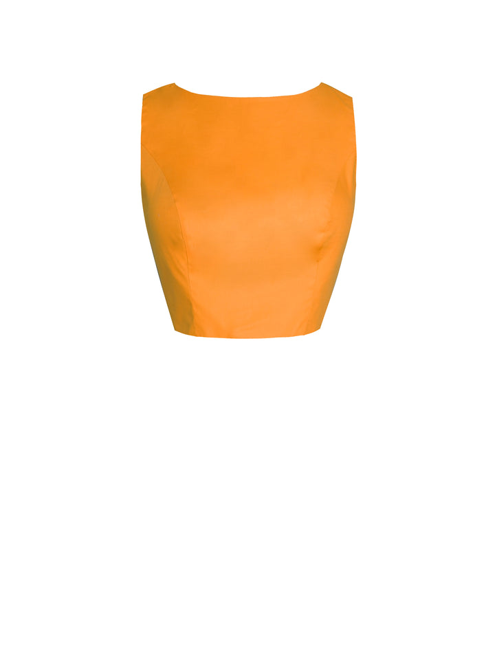 MTO - Georgia Top in Pumpkin Orange Cotton
