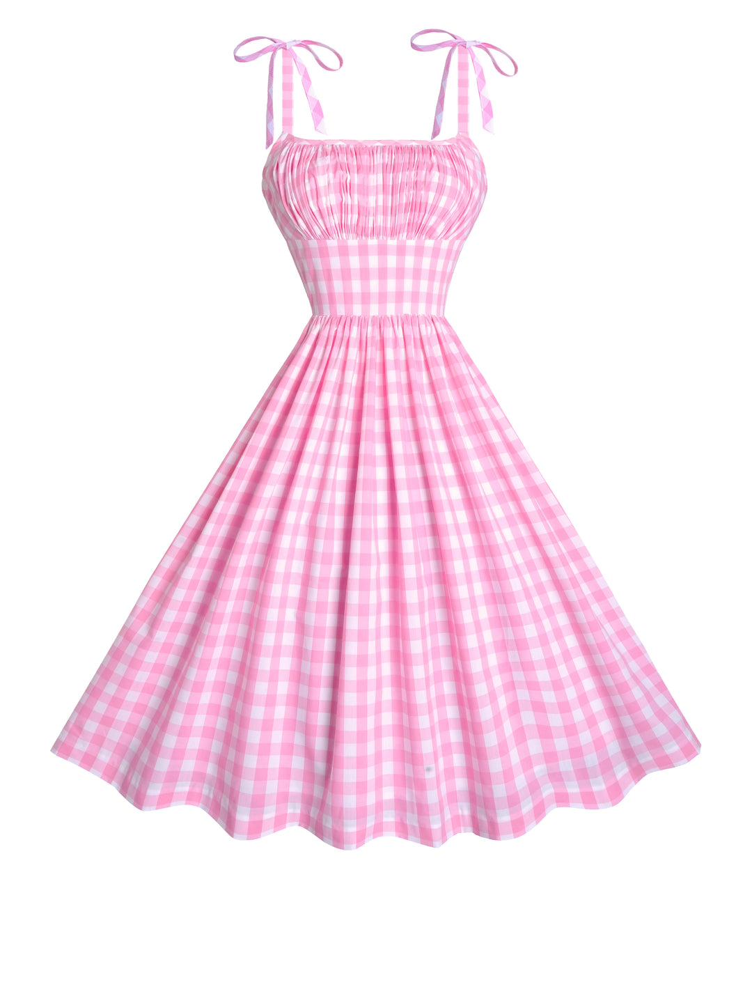 MTO - Kelly Dress Light Pink Gingham - Large Checks