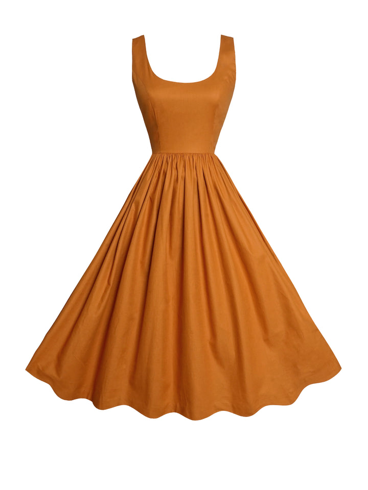 MTO - Emily Dress Terra Cotta Brown Cotton