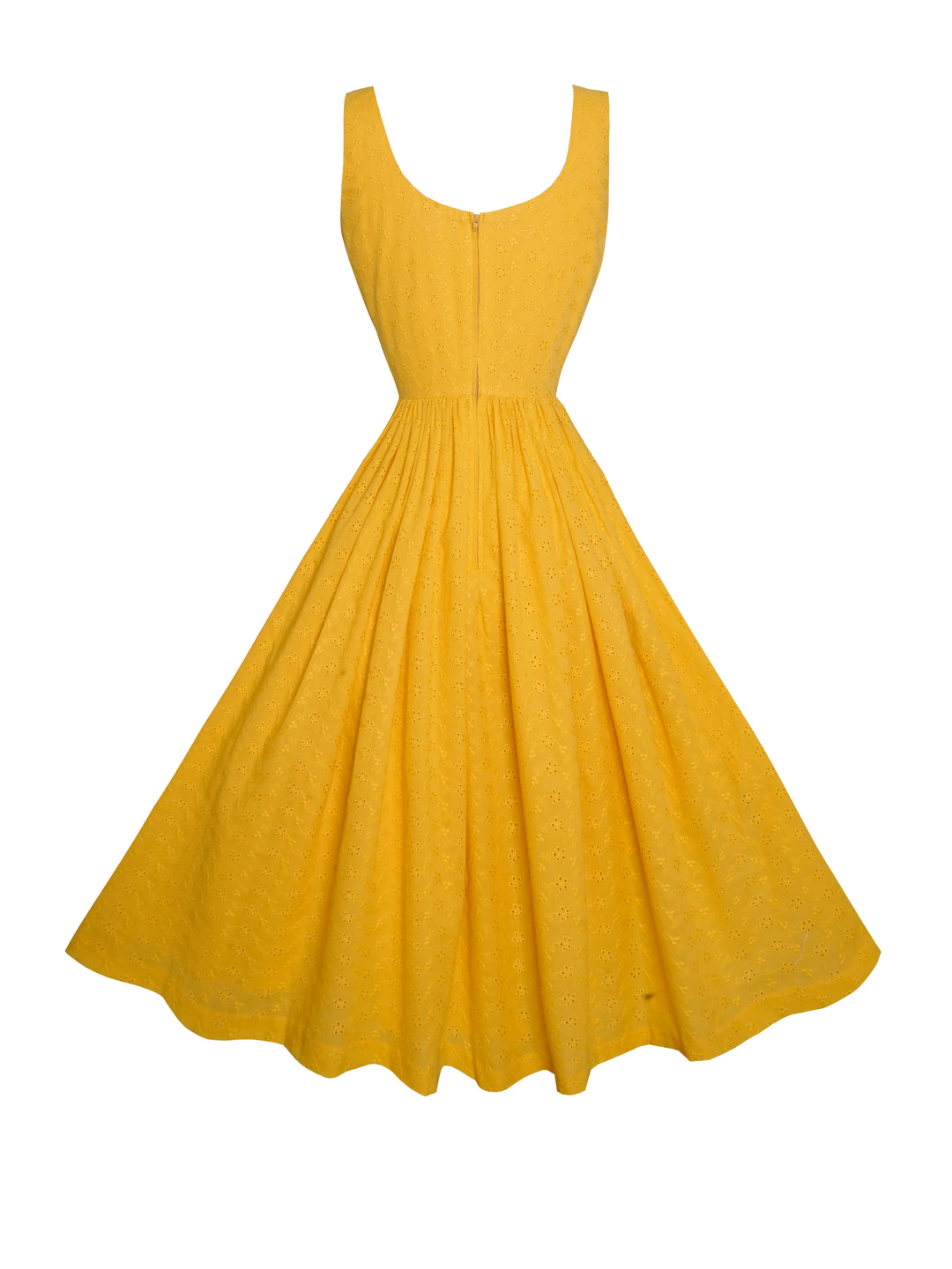 MTO - Emily Dress in Mustard “Forget me not” Eyelet