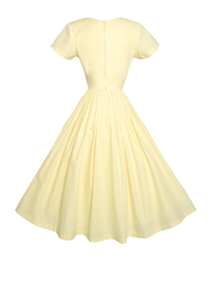 MTO - Robe Dorothy « Je ne peux pas croire que ce ne soit pas du beurre » en coton jaune pâle clair