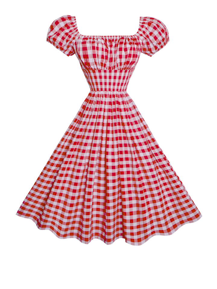 MTO - Loretta Dress Red Gingham - Large Checks