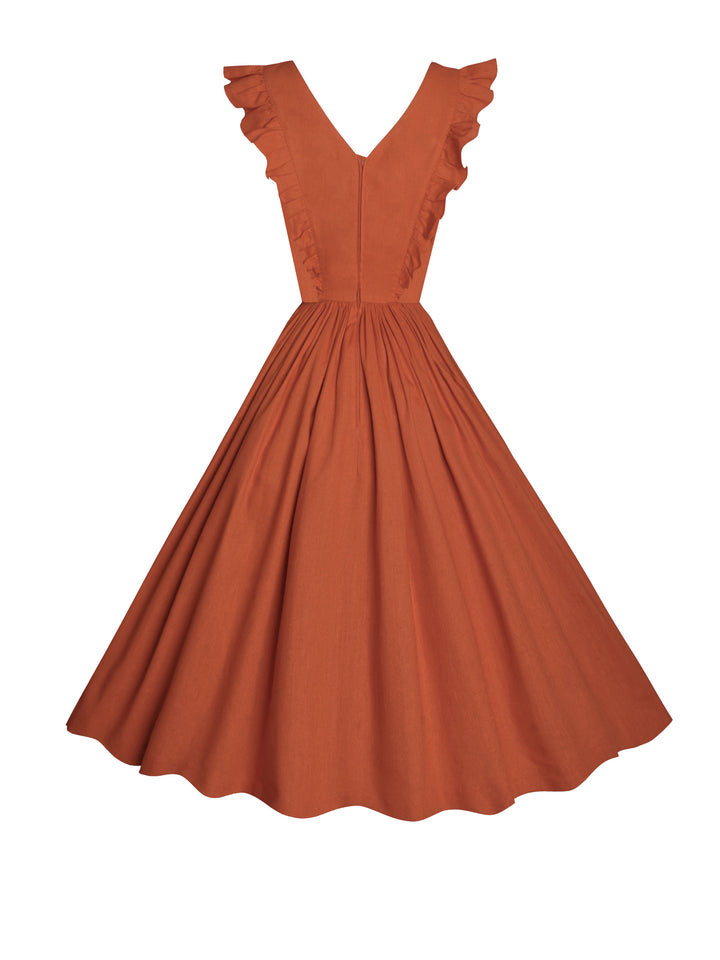 MTO - Lorraine Dress in Redwood Linen