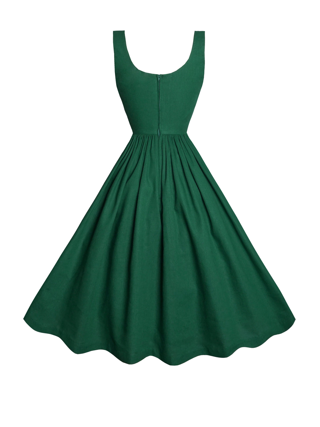 MTO - Emily Dress in Forest Green Linen