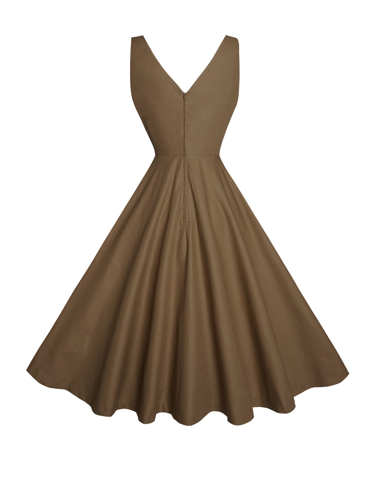MTO - Diana Dress in Coffee Brown Cotton