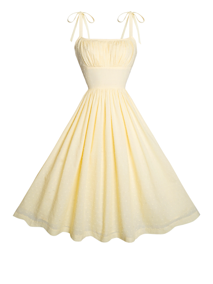 MTO - Kelly Dress "Dotted Swiss" Pale Yellow